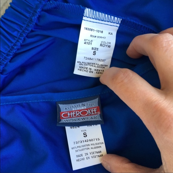 Blue Cherokee Workwear scrub uniform set sz small - Picture 7 of 8